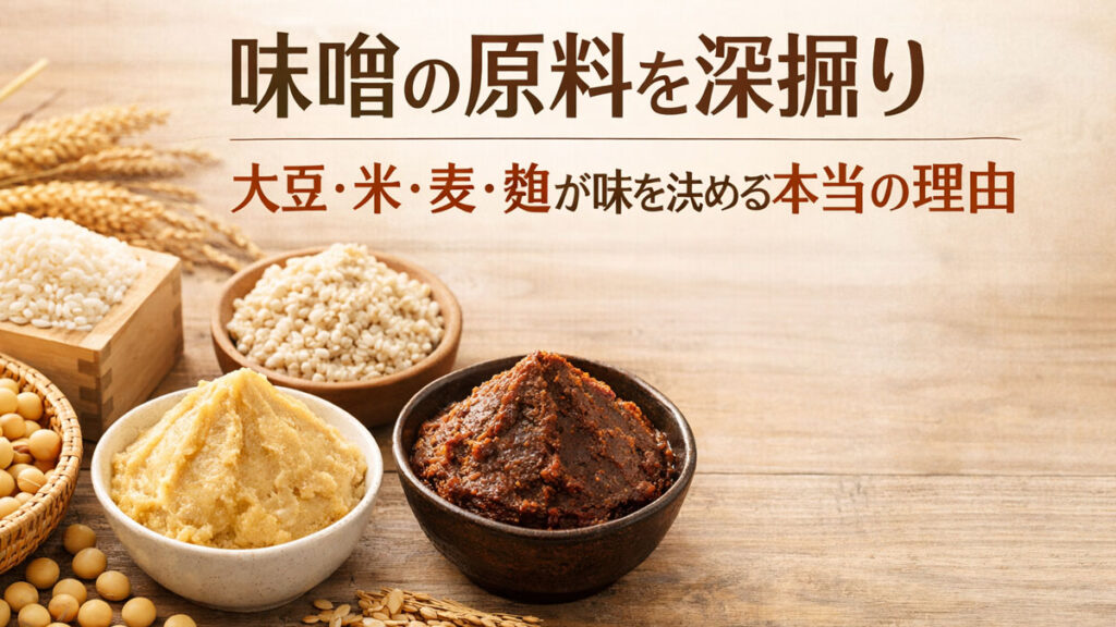 味噌の原料を深掘り｜大豆・米・麦・麹が味を決める本当の理由